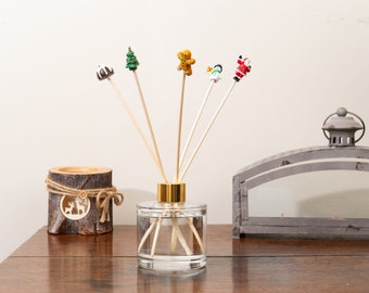 Conjunto de 5 varetas decorativas para difusor de Natal