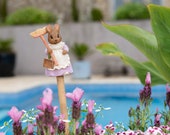 Cane Companion Cane Toppers - Coloured Beatrix Potter Hunca Munca Stake Topper. Garden Ornament. Yard Art