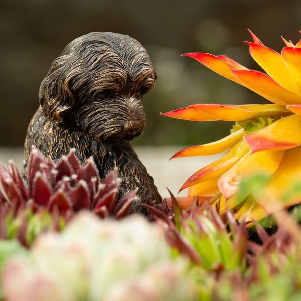 Bronze, Cockapoo, Pot Buddy, Pot Hanger, Gift Boxed, Garden Gifts, Antique Decor, Plant Pot Decor, Pot Hanging, Yard Decor, Garden