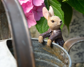 Maceta colgante con forma de conejito Benjamin: decoración de jardín de Beatrix Potter