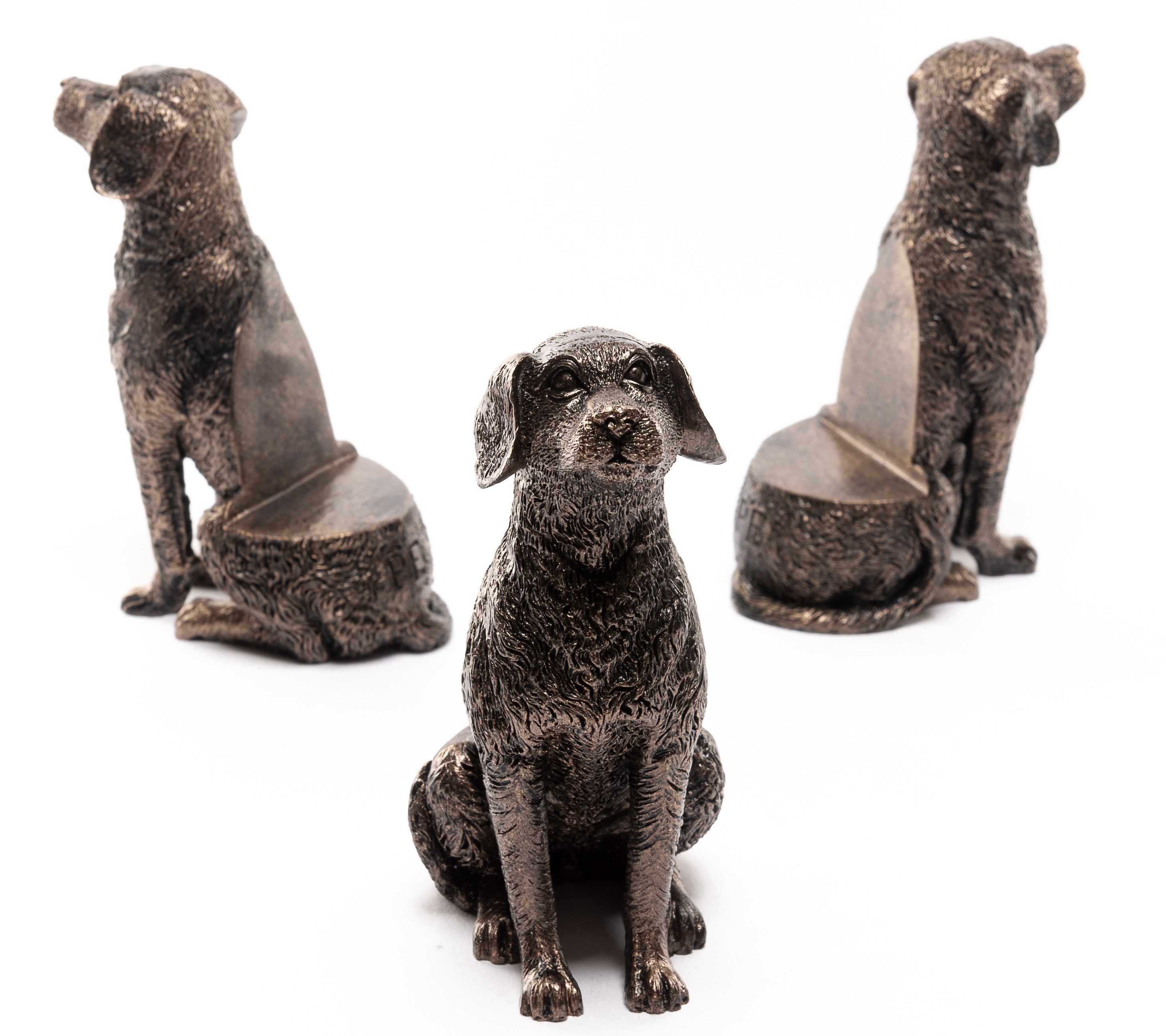 Potty Feet – 3 Piedini Per Vasi In Bronzo Antico A Forma Di Labrador Che Riposa, Antigelo E Resistente UV