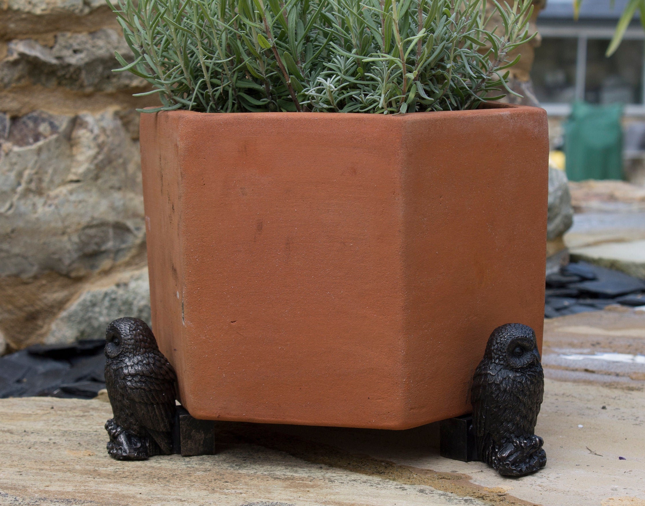 Piedini Per Vaso A Forma Di Gufo, Bronzo (Confezione Da 3) - Potty Feet, Antigelo E UV, Dipinti A Mano