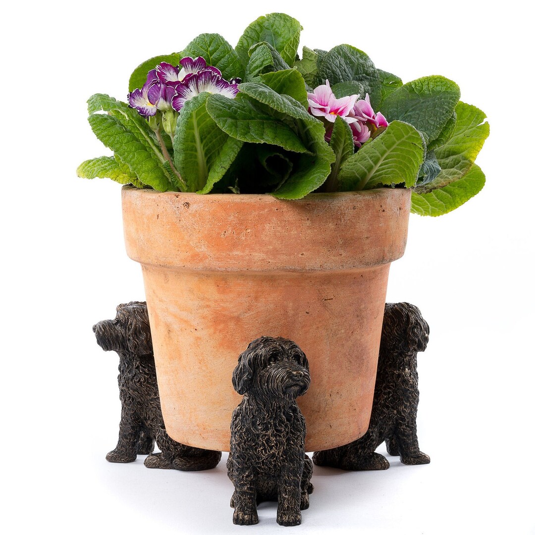 Handcrafted Antique Bronze Cockapoo Plant Pot Feet - Set of 3 | Eco ...