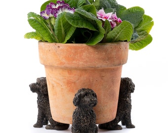 Patas para maceta de Cockapoo de bronce antiguo hechas a mano - Juego de 3 / Decoración ecológica para jardín