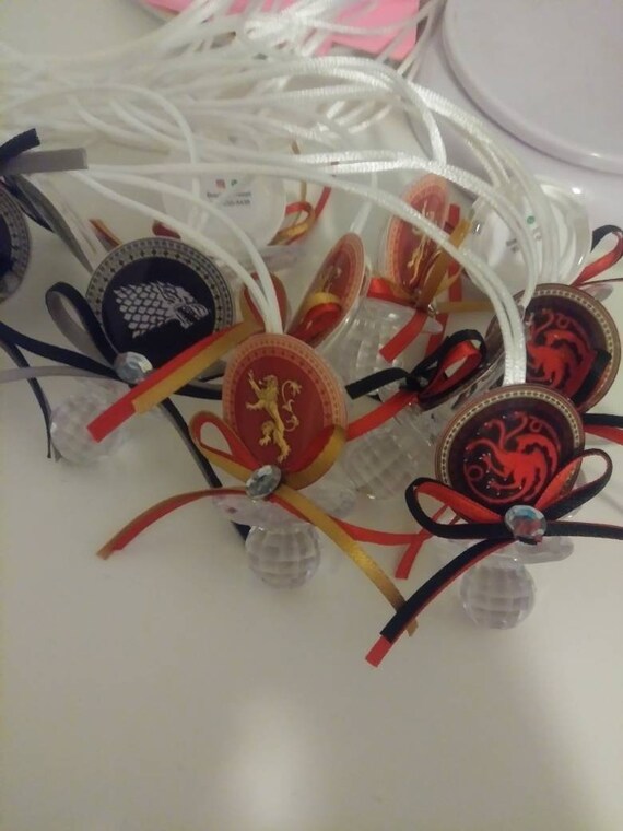 12 Game Of Thrones Baby Shower Pacifiers Necklaces Baby Shower Etsy