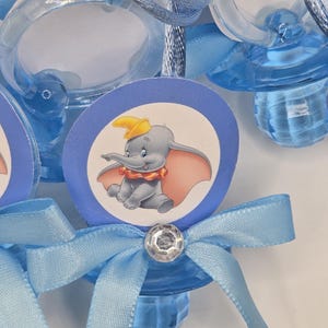 Boy or Girl Dumbo Baby Shower Pacifiers Necklaces, Guest Favors, Baby Shower Games