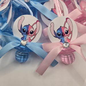 Stitch and Angel Gender Reveal Baby Shower Pacifiers Guest Favor Necklaces, Gender Reveal Favors, Baby Shower Game Ideas