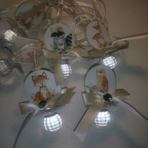 Woodland Animals Baby Shower Pacifier Necklaces Favors Boy Girl, Baby Shower Games, Varies Colors Available