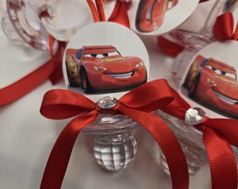 Coches, chupetes de relámpago para baby shower, collares de recuerdo para invitados, baby shower con temática de niño, juegos para baby shower, "No digas bebé"