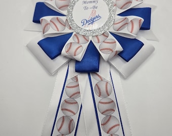 Ramilletes de mamá y papá de los Dodgers, ramilletes para baby shower, temática de los Dodgers