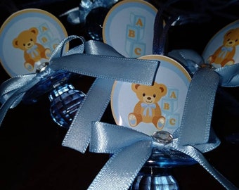 Teddy Bear Baby Shower Pacifiers Guest Favor Necklaces, Teddy Bear and Blocks Pacifiers, Baby Shower Game Ideas, Dont Cross legs or say Baby