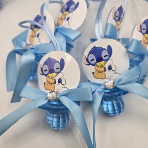 Sleeping Stitch Baby Shower Pacifiers Guest Favors, Lilo and Stitch Baby Shower, Baby Shower Games, Guest Favors, Boy Baby Shower