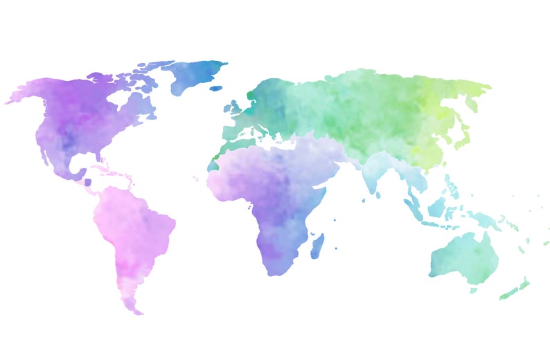 rainbow-world-map-printable-colorful-watercolor-world-map-etsy