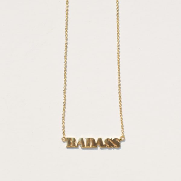 BADASS Necklace l Words Necklace l Gold Necklace l Necklace With Words l Monogram Necklace l Name Necklace