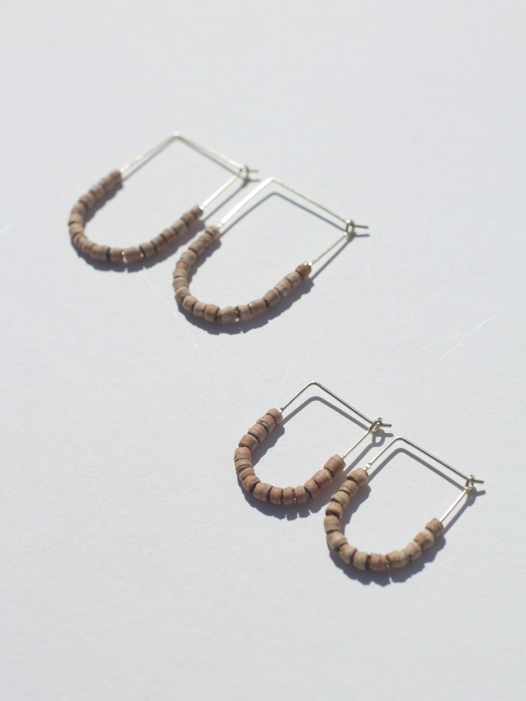 Teak Beaded Drape Earrings L Teak Wood Beads Earrings L Teak Wood Earrings L Teak Wood Hoops