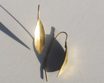 Willow Leaf Threader Earrings I Natural Inspired Earrings I  Fair Trade Jewelry I Gold Earrings I Minimalist Earrings I Simple Design
