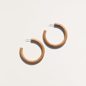 Wood Essential Hoops Three Sizes Hoop Earrings Large Hoops Wood Hoop Earrings Small Hoops Round Earrings Circle Earrings image 9