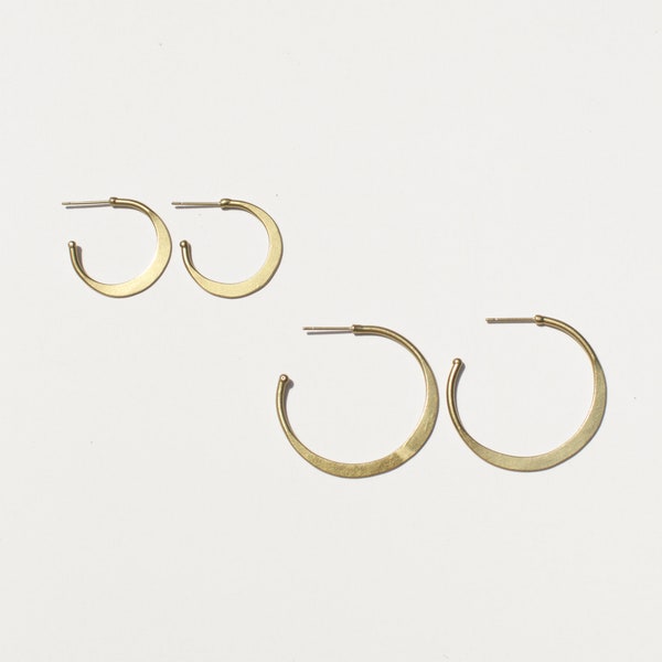 Hammered Hoops I Hoops I Round Hoops I Brass Hoops I Fair Trade Earrings I Simple Hoops