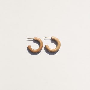 Wood Essential Hoops Three Sizes Hoop Earrings Large Hoops Wood Hoop Earrings Small Hoops Round Earrings Circle Earrings image 7