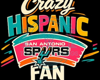 Fan des Spurs hispaniques PNG | Design rétro Fiesta Basketball (téléchargement numérique)
