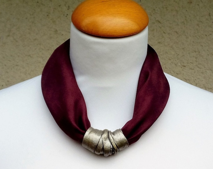 Silk Scarf, Handpainted scarf, Gift For Her, Modern Necklace, Unique Gifts