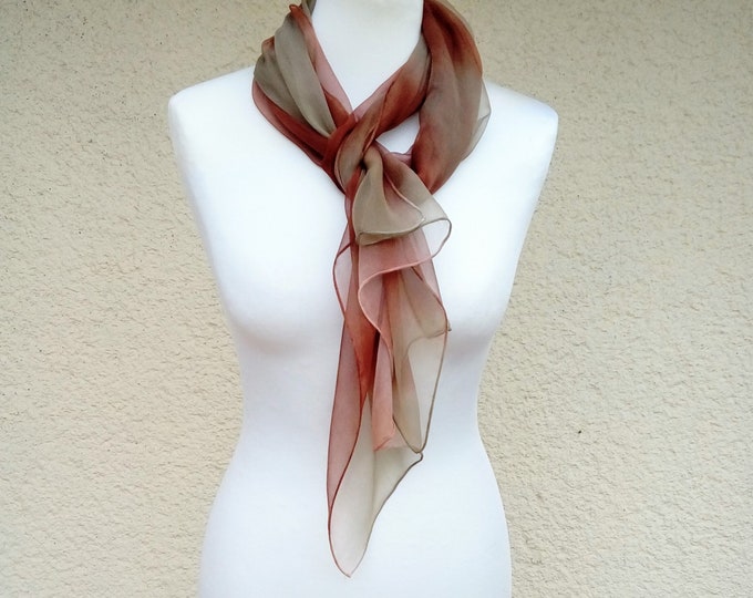 Long Unique Scarf For Women, Handpainted Silk Scarf For Women, Gift for Her