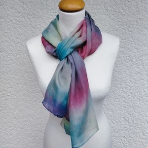Stylish Multicolour Silk Scarf - Elegant Accessory for Women&quot;