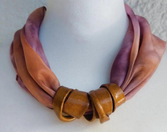 A Unique Gift, Purple Cooper Color Silk Scarf For Women