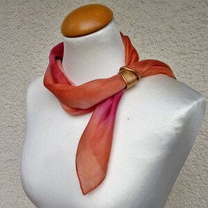 Silk Scarf for Woman, Handmade Silk Scarf  For Woman&#39;s Gift, Unique Fabric Scarf for Girlfriend, Gift Idea for Her