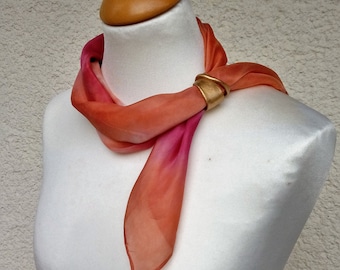 Silk Scarf for Woman, Handmade Silk Scarf  For Woman's Gift, Unique Fabric Scarf for Girlfriend, Gift Idea for Her