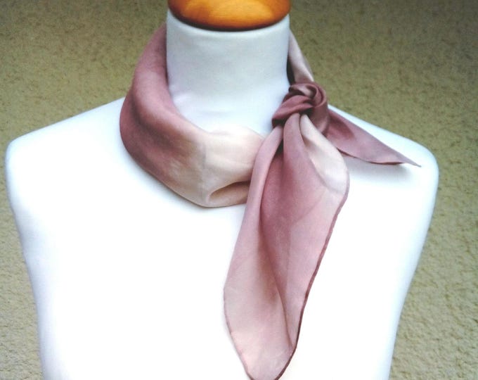 Chic Beige Silk Scarf - Handmade Elegance for Women