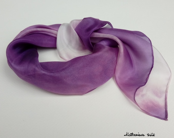 One-of-a-Kind Purple Silk Scarf - Lovely Surprise for Her