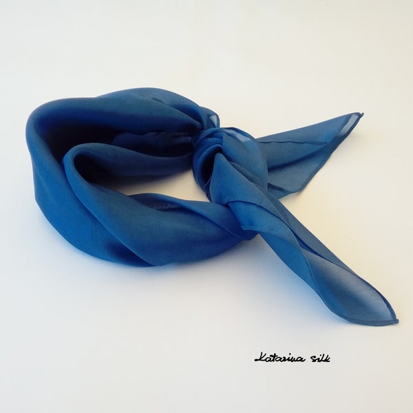 Blue Scarf, Small Fashion Wrap for Woman, Scarf for Her Birthday