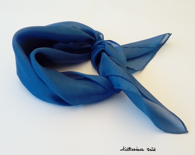 Blue Scarf, Small Fashion Wrap for Woman, Scarf for Her Birthday