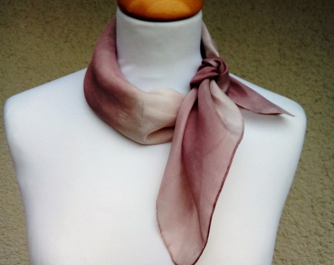 UNIQUE SCARF, Handpainted Scarf, Gift For Wife, Scarf, Gift For Her, Bege and Pastel Purple Scarf, Handmade Gift For Her, Gift For Woman
