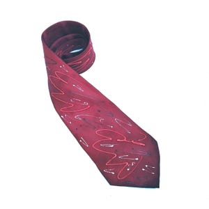 Burgundy Silk Tie, Unique Red Tie For Him,