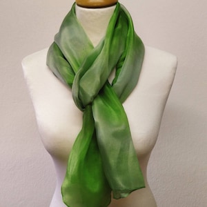 Unique Green Scarf, Silk Green Colour Scarf