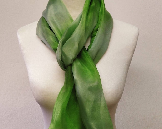 Unique Green Scarf, Silk Green Colour Scarf