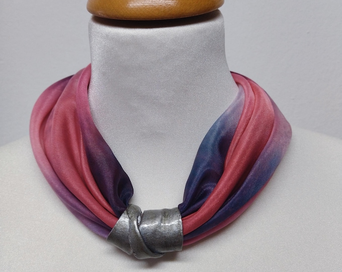 Stylish Black Scarf with Pendant & Vibrant Red Scarf - Perfect Unique Gift