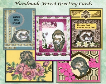 Handmade Ferret Greeting Cards