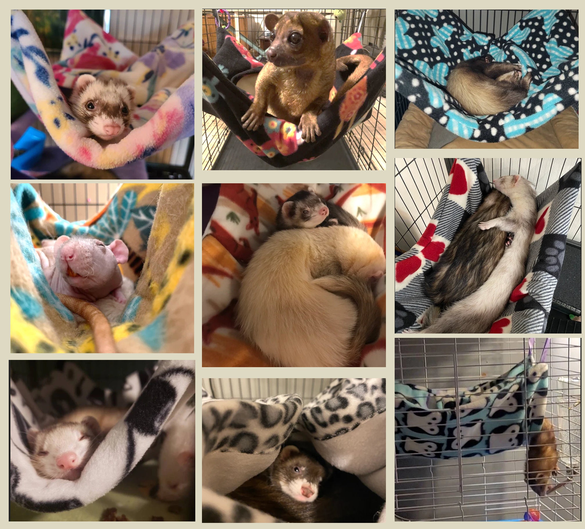 thumbnail image 2 of Large Fleece/Mushroom Print Hammock For Ferret Nation & Critter Nation Cages 2 of 11