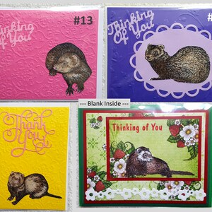 Handmade Ferret Greeting Cards Sentiment & Thank You image 5