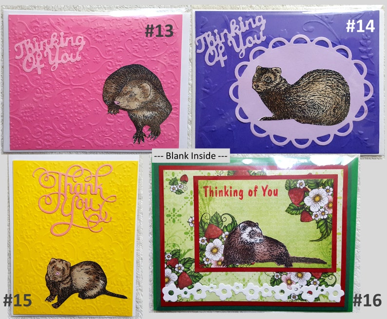 Handmade Ferret Greeting Cards Sentiment & Thank You image 5