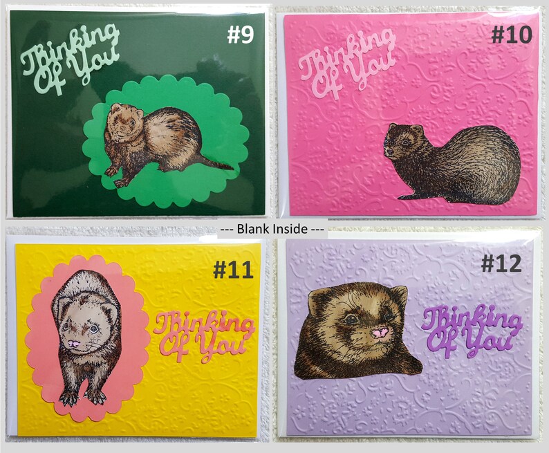 Handmade Ferret Greeting Cards Sentiment & Thank You image 4