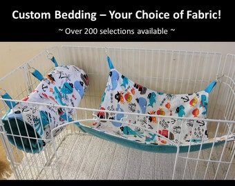 2 Pc Set Hammock & Tube Hanging Sleeper or Floor Toy for Ferrets, Guinea Pigs Cavies, Rats, Small Animals