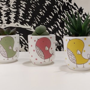 Hand-painted ceramic JARS, with real FAT SEEDLINGS, Favors for events, Floor plans for furniture