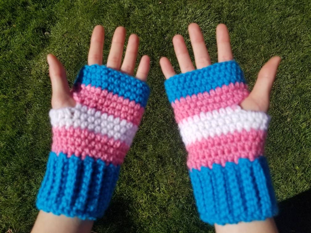LGBT Fingerless Gloves / Agender / Aro / Ace / Bi / Butch / Etsy Canada