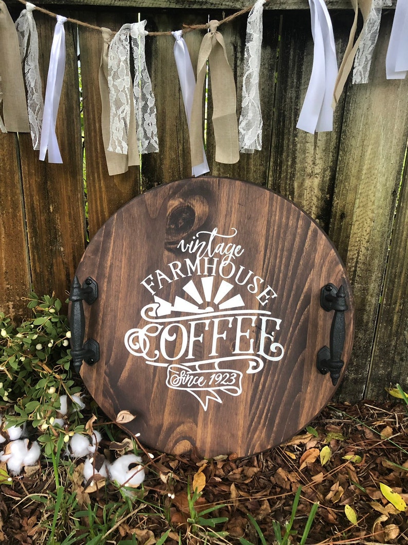 Lazy Susan Serving Tray Turntable Farmhouse Coffee Etsy