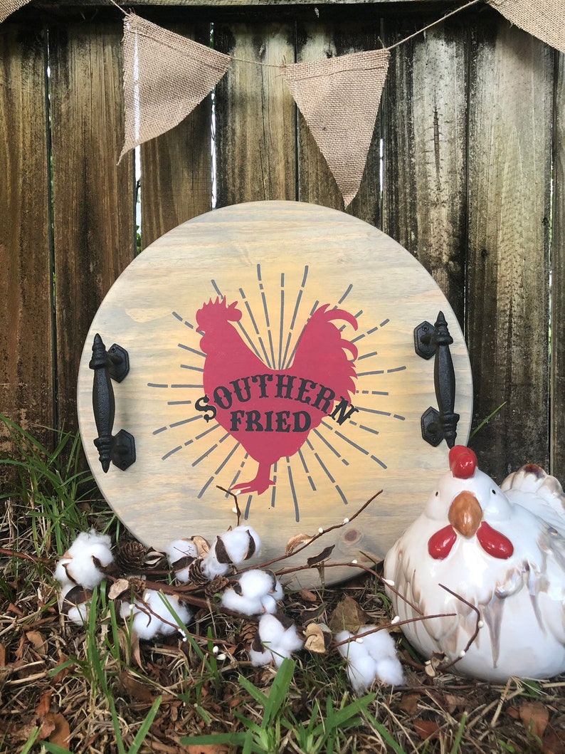 Lazy Susan Serving Tray Turntable Farmhouse Farmers Etsy