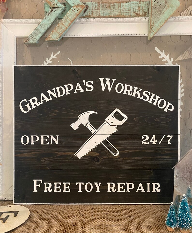Custom Dad/grandpa/papa Workshop Sign Wood Sign Workshop | Etsy